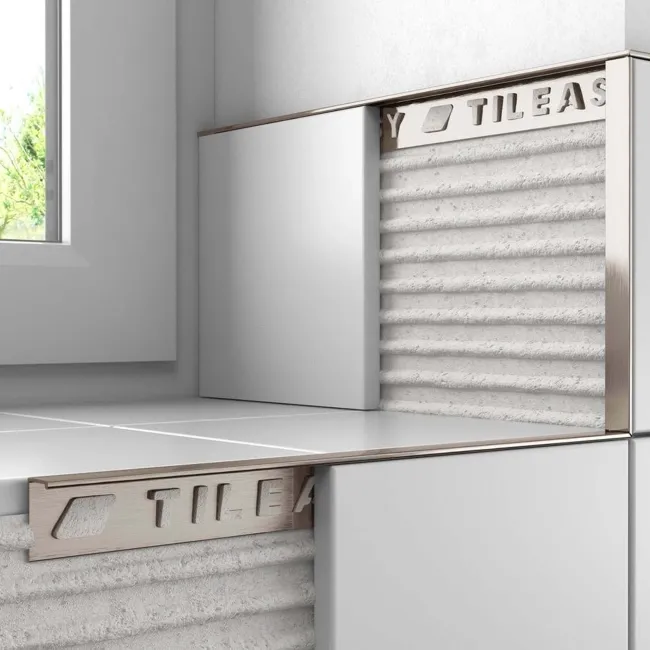 12mm Brushed Chrome Square Edge Metal Trim