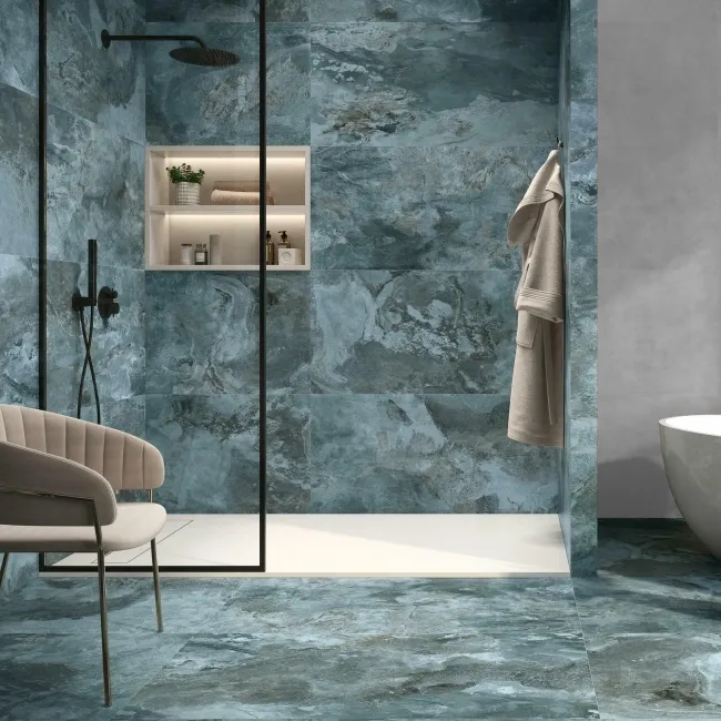 Slate Way Blue Matt Porcelain Wall and Floor Tile