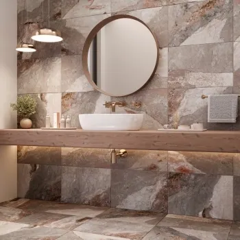 Peacock Grey Slate Effect Matt Porcelain Tile