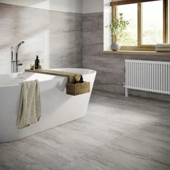 Boscostone Grey Rectified Matt Stone Effect Porcelain Wall and Floor Tile