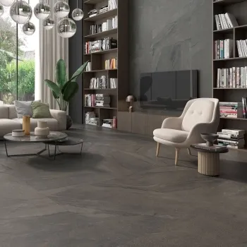 Halley Anthracite Slate Effect Matt Large Porcelain Floor Tile