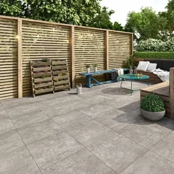 Porto Grey Concrete Effect Matt Porcelain Outdoor Slab Tile