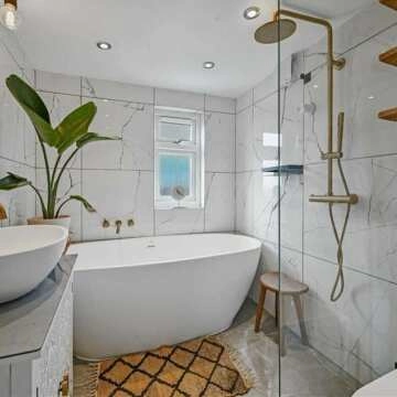 Place White Matt Marble Effect Floor Tiles