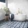 Devon Blue Victorian Patterned Matt Ceramic Floor Tile