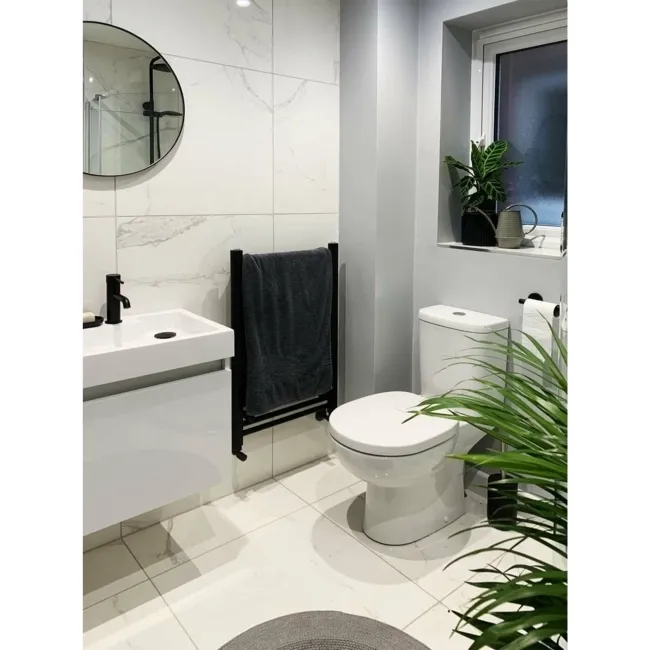 Carrara White Gloss Marble Effect Rectified Vitrified Ceramic Floor Tile