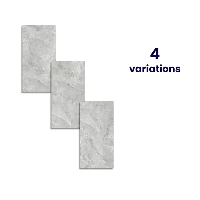 Immense Grey Stone Effect Polished Porcelain Wall and Floor Tile