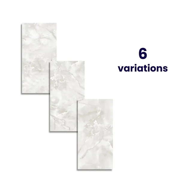 Reale Light Grey Onyx Marble Effect Polished Porcelain Tile