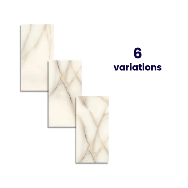 Classic Cream Onyx Marble Effect Polished Porcelain Tile