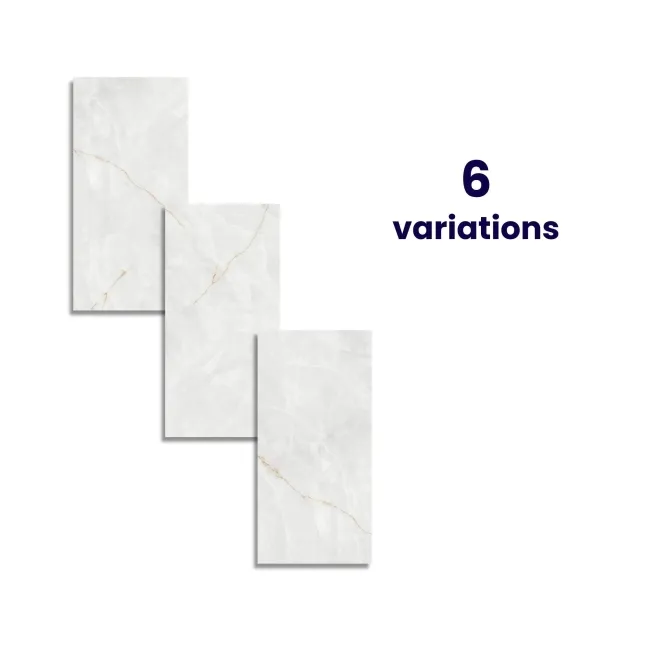 Omen White Onyx Marble Effect Matt Porcelain Tile