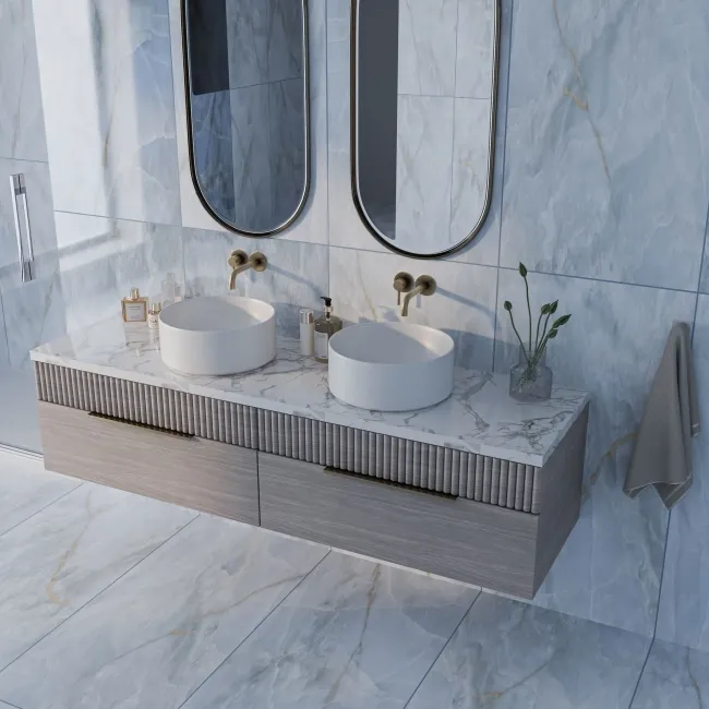 Omen Blue Onyx Marble Effect Matt Porcelain Tile