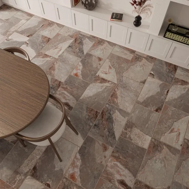 Peacock Grey Slate Effect Matt Porcelain Tile