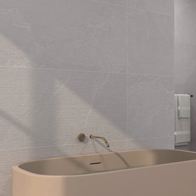 Capri Ivory Matrix Decor Stone Effect Matt Porcelain Wall Tile