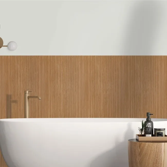 Roca Indiana Natural Fluted Wood Effect Matt Ceramic Tile