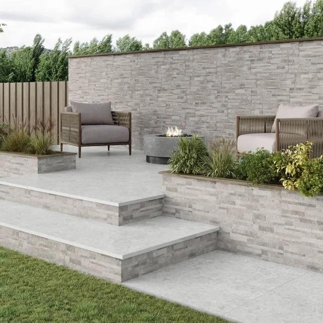 Kabil Light Grey Drywall Effect Ceramic Wall Cladding Tile