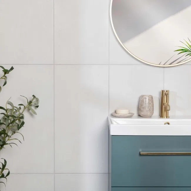 Augusta White Slate Effect Matt Porcelain Wall and Floor Tile