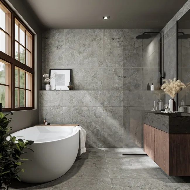 Baltico Grey Stone Effect Matt Large Porcelain Tile