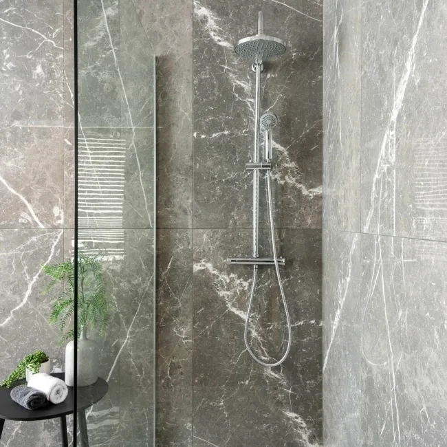 Blu Del Belgio Clay Polished Marble Effect Porcelain Tile