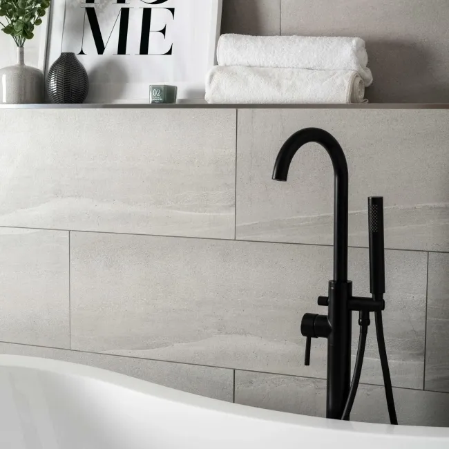 Burlington Stone Effect Grey Matt Ceramic Wall Tile