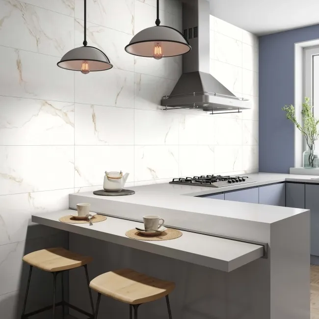 Carrara Gold Matt Marble Effect Porcelain Wall and Floor Tile