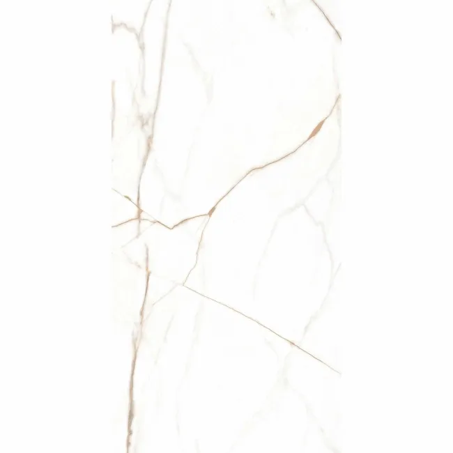 Carrera Gold Marble Effect Rectified Polished Porcelain Wall and Floor Tile