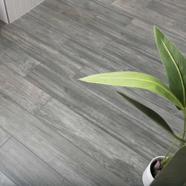 Copenhagen Dark Grey Rectified Matt Wood Effect Porcelain Floor Tile