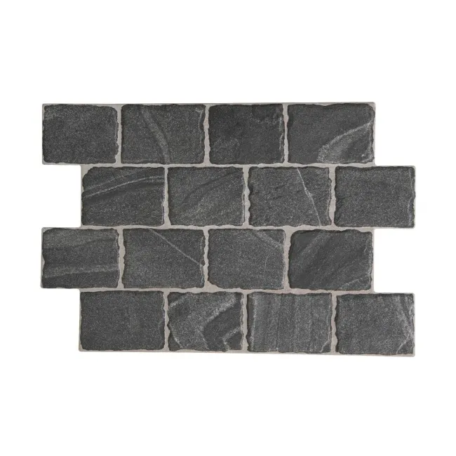 Esla Black Cobblestone Effect Matt Porcelain Wall Tile
