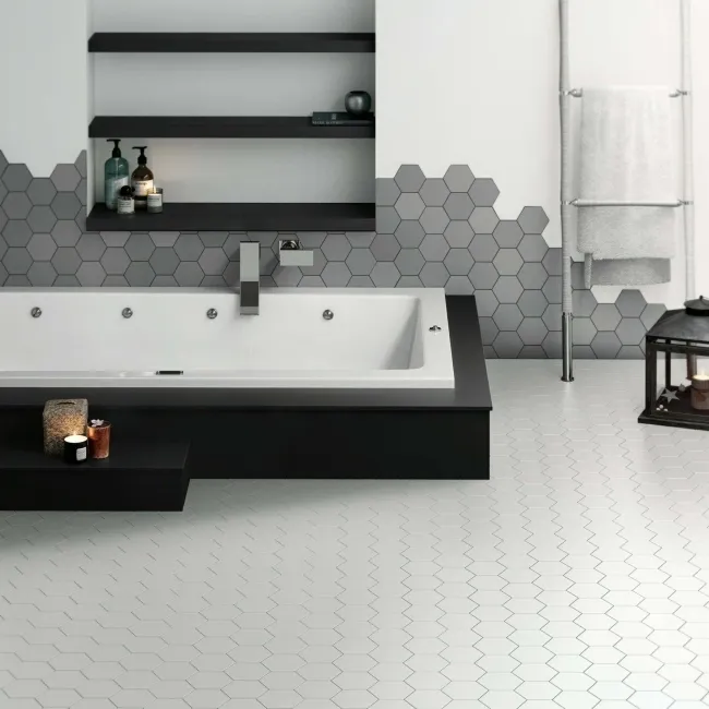 Kromatika Hexagon White Porcelain Wall & Floor Tile