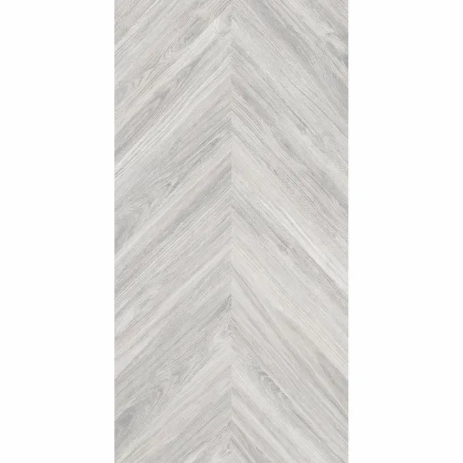 Loire Pearl Grey Matt Chevron Wood Effect Porcelain Floor Tile