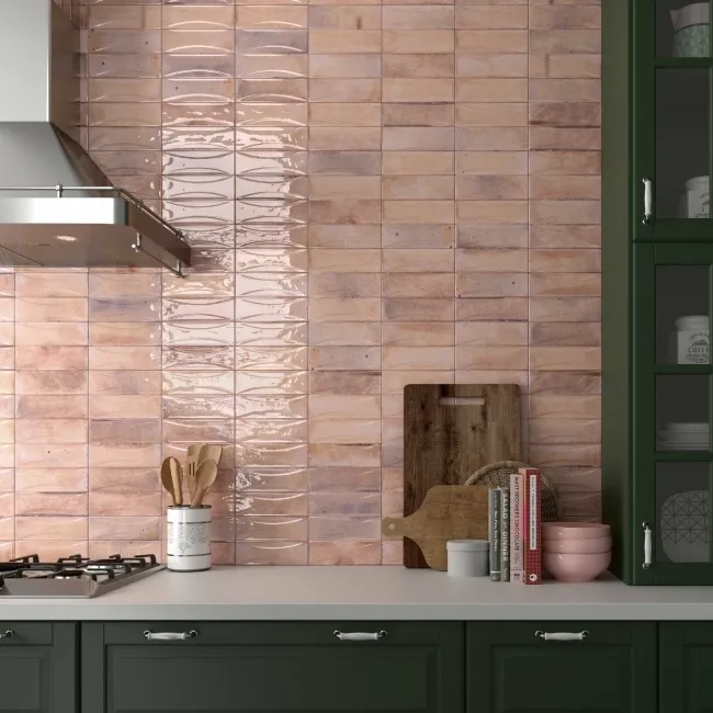 Luma Pink Gloss Decor Ceramic Wall Tile