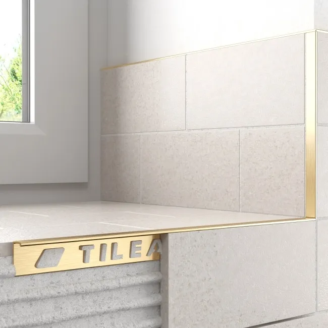 12mm Matt Gold Square Edge Trim