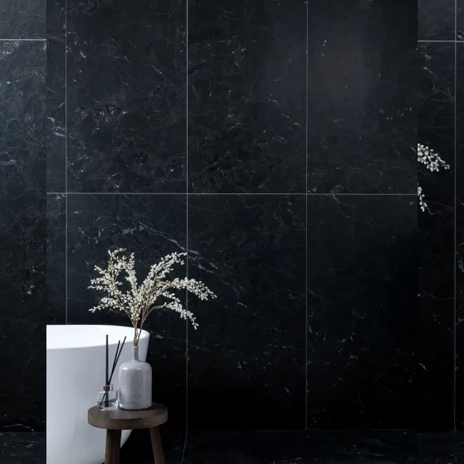 Neeko Black Stone Effect Matt Porcelain Tile