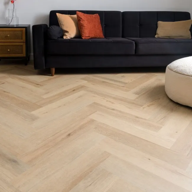 Paris Natural Light Oak Herringbone Luxury Click Vinyl Flooring 5mm