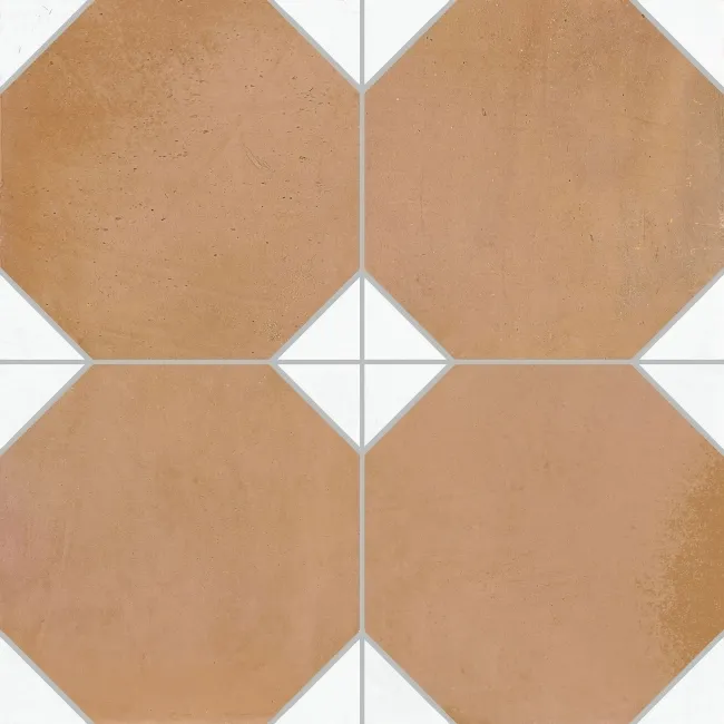 Dover Light Terracotta Effect White Matt Porcelain Tile