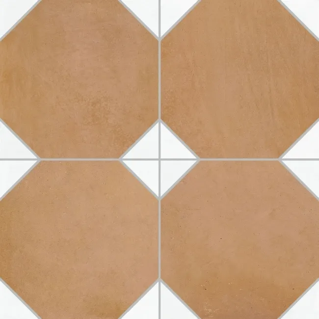 Dover Light Terracotta Effect White Matt Porcelain Tile