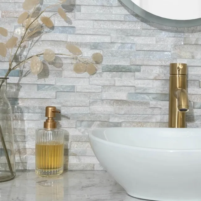 Rio White Split Face Effect Italian Porcelain Wall Tile