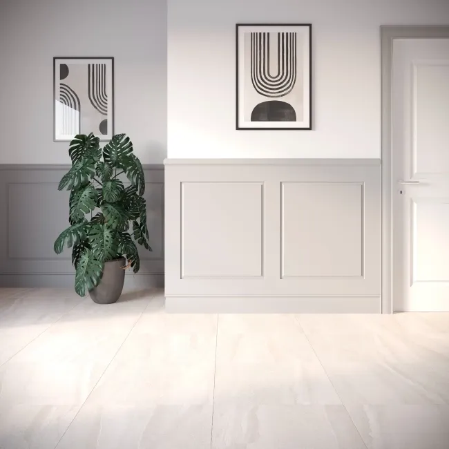 Rochetta Ice White Stone Effect Matt Porcelain Tile