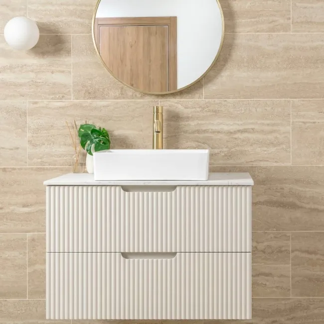 Travertino Beige Stone Effect Matt Porcelain Wall & Floor Tile