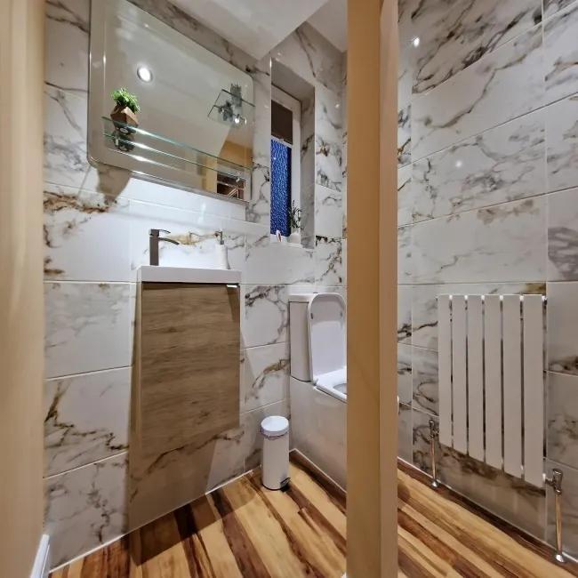 Barnaby White Marble Effect Gloss Vitrified Ceramic Wall and Floor Tile