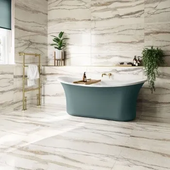 Amazonas Grey Marble Effect Semi Polished Porcelain Tile
