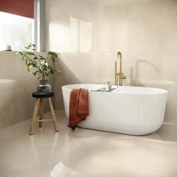 Marsa Ivory Stone Effect Polished Porcelain Floor Tile