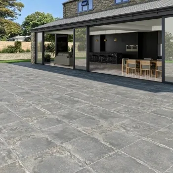 Mischen Dark Grey Concrete Effect Matt Porcelain Outdoor Slab Tile
