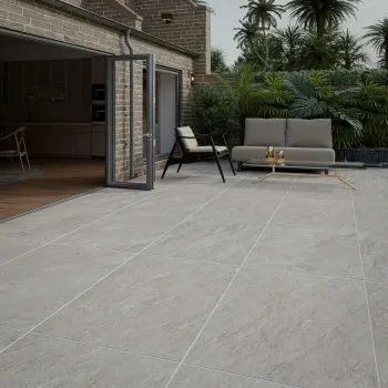 Nevada Grey Stone Effect Matt Porcelain Outdoor Slab Tile