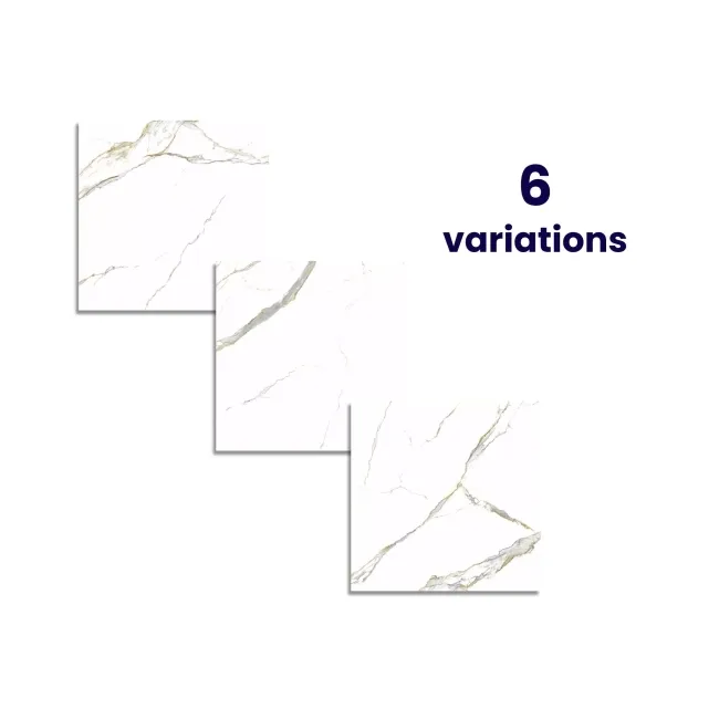 Lasa Golden Grey Marble Effect Polished Porcelain Floor Tile