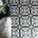 Devon Black & White Victorian Patterned Matt Ceramic Floor Tile