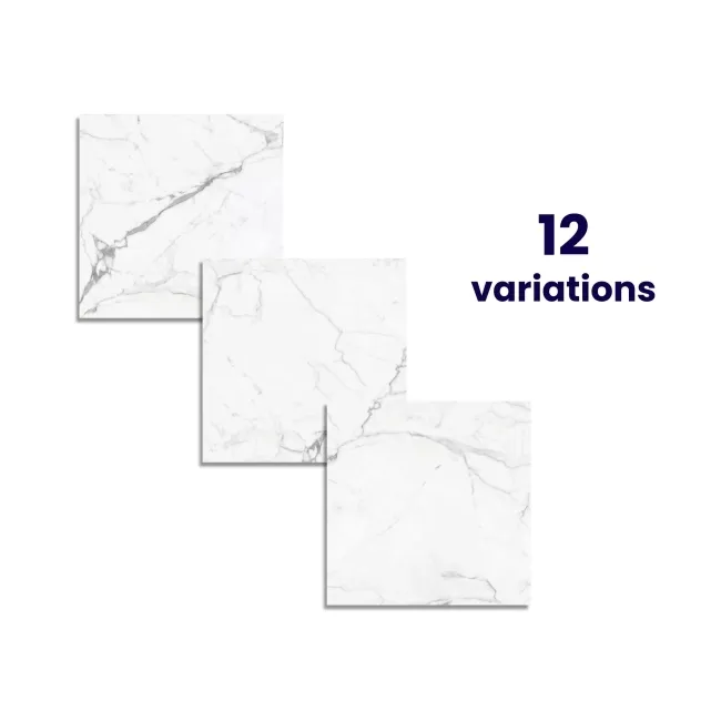 Carrera White Marble Effect Large Matt Porcelain Floor Tile