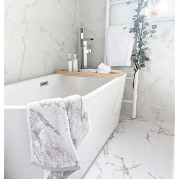 Place White Marble Effect Wall Tile