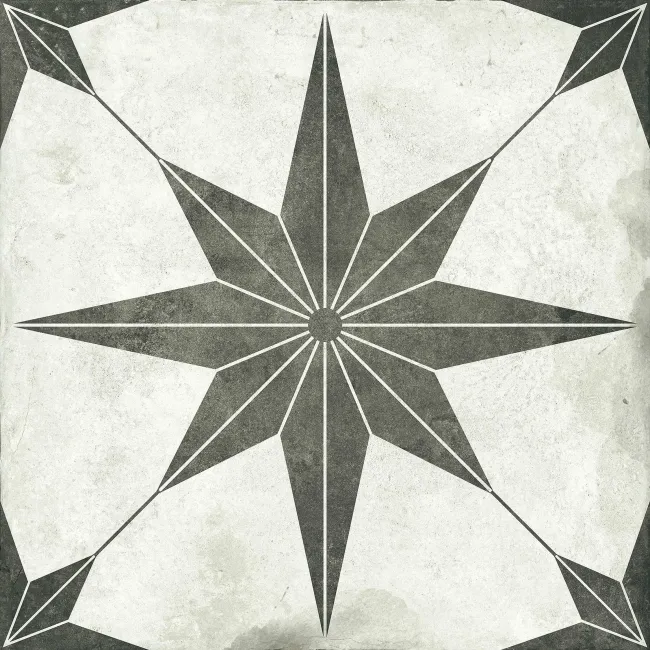 Supernova Star White Patterned Matt Vitrified Ceramic Floor Tile