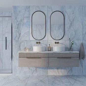 Omen Blue Onyx Marble Effect Matt Porcelain Tile