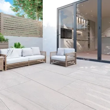 Everest Light Grey Stone Effect Matt Porcelain Outdoor Slab Tile