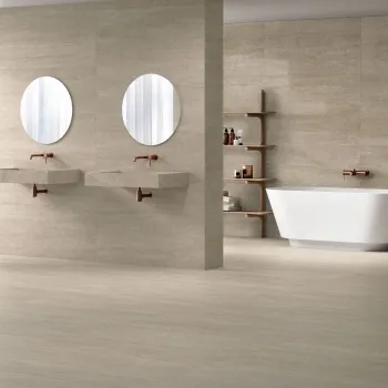 Roca Serena Vein Cut Moka Travertine Effect Matt Porcelain Tile
